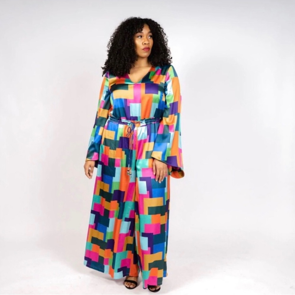 Sassy Jones "Imani" Color Block Jumpsuit